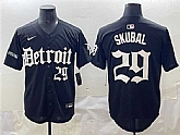 Men's Detroit Tigers #29 Tarik Skubal Black Motor Gothic Edition Vapor Premier Limited Stitched Jersey,baseball caps,new era cap wholesale,wholesale hats